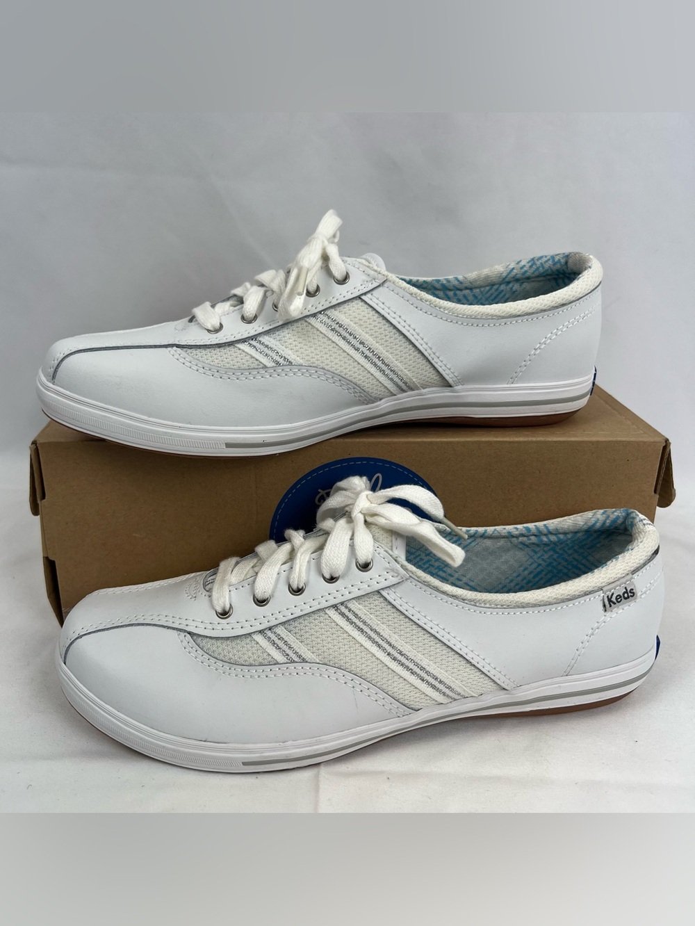 Oxford Keds Emblaze White Leather Lace Up Brand New W/Tags & Box